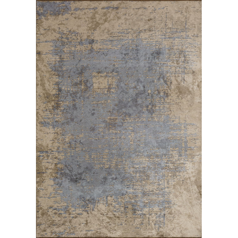 Bentely Abstract Hand Loom Indoor / Outdoor Area Rug, Rectangle 5'3" x 7'7"