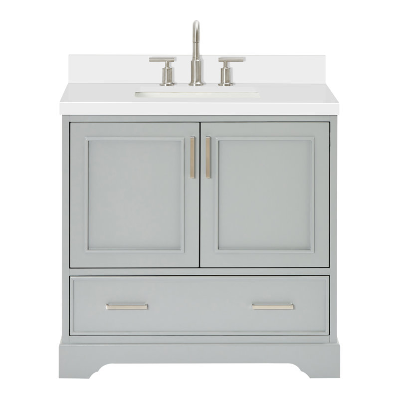 Meuble-lavabo simple avec plateau Abshire 37, Gris