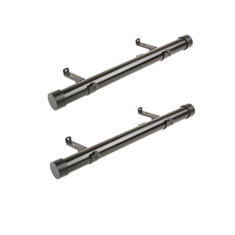 Tringle à rideaux simple School Side, H 1,5 po x l 18 po x P 1,15 po, Noir