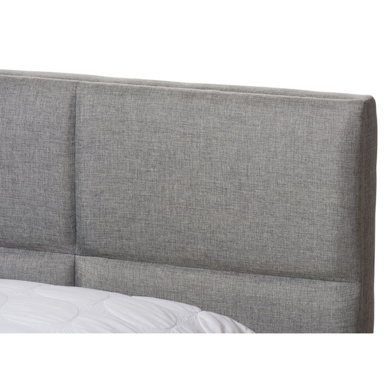 Avelar Bossley Upholstered Platform Bed, Dark Brown, Queen
