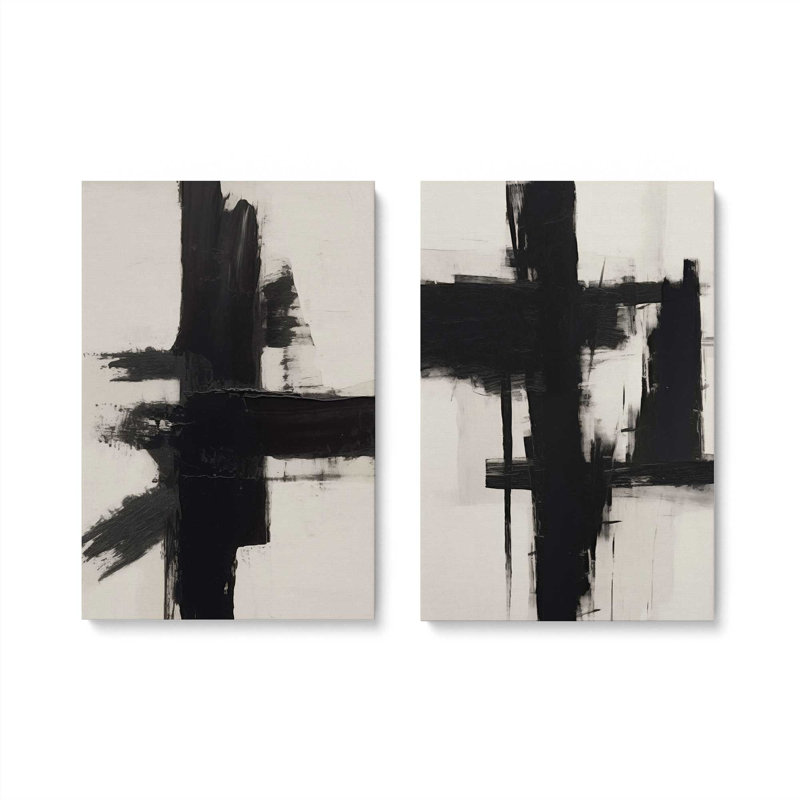 Contrast in Silence, ensemble de 2 impressions sur toile, H 18 po x l 24 po x P 1,25 po, Toile tendue
