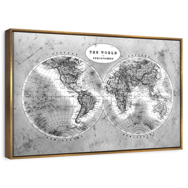 Découvrez le monde BW Hatch, 31 po x 21 po, Cadre flottant doré