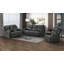 Canapé inclinable double, microfibre polie gris anthracite-1012180872