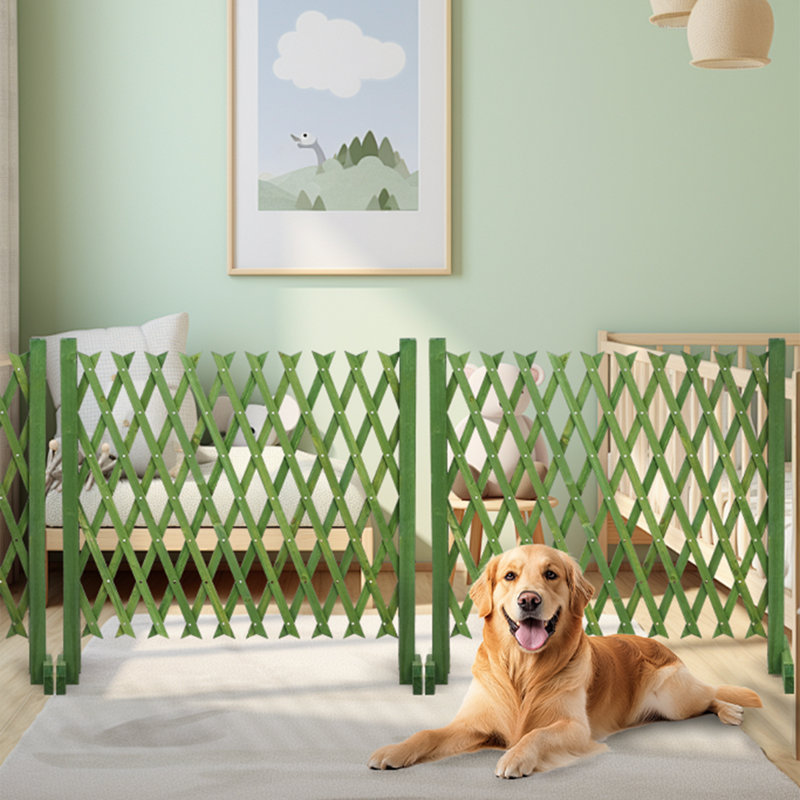 Clôture d'intimité en bois extensible de 2 ensembles, conception à largeur flexible pour grimpeur à lierre rose, barrière d'entrée multi-usages pour animaux de compagnie