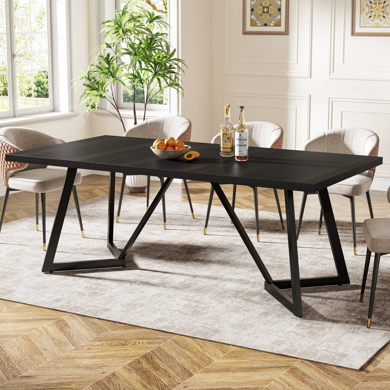 70.86-Inch Modern Dining Table For 6-8, Black