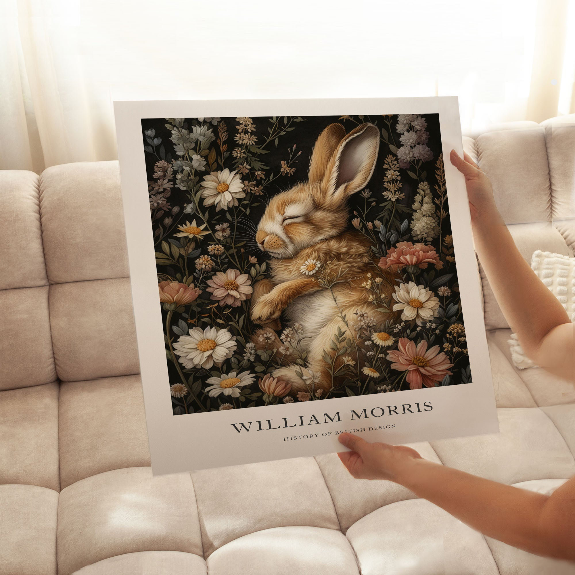 August Grove® Animals William Morris Bunny Rabbit XVII Cottage Unframed ...