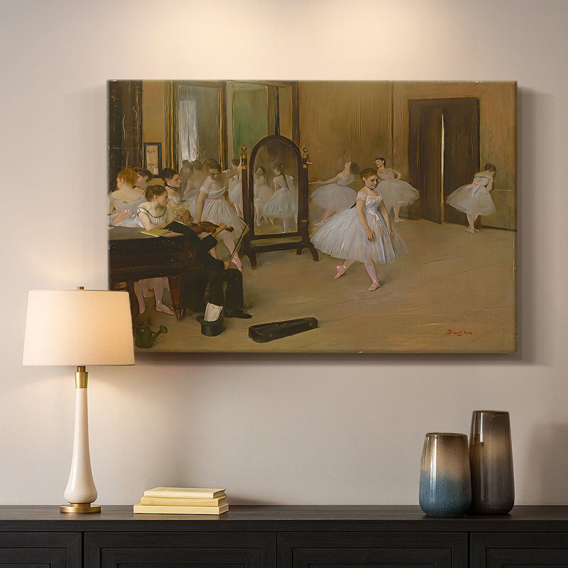 The Dancing Class (Metropolitan Museum Version) -Edgar Degas-Toile tendue avec châssis-c. 1870, 18 x 27