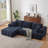 Chenille Boneless L-Shape Luxury Sectional Oversized Sofa,Mnimalist Design,Comfy Sleeper Couch For Living Room,Apartment&Reception Spaces,No Assembly Required-1463915806-1463915802