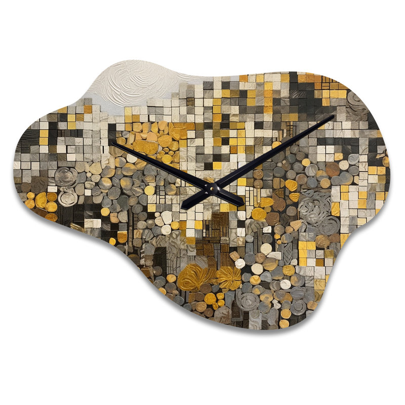 Horloge murale jaune et crème Mahar, Petit