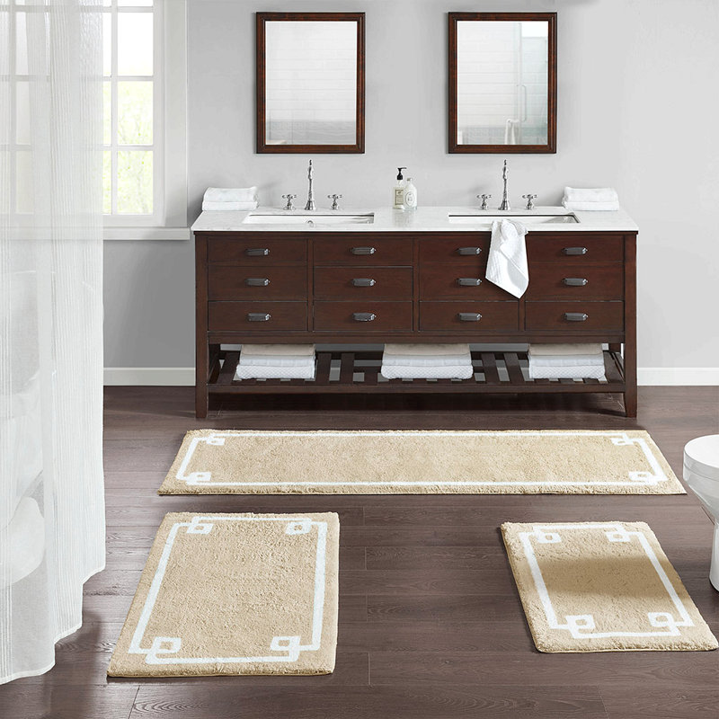 Tapis pour salle de bain Makiba, L 20 po x L 30 po, Taupe