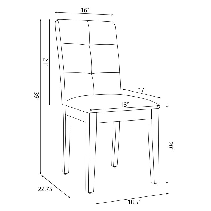 Chaise de salle à manger en tissu, Beige