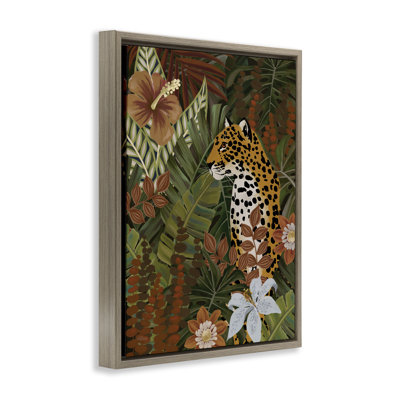 "Hibiscus Jungle Leopard", art mural sur toile flottante par Cat Thurman Designs