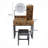 Makeup Vanity with LED Lights&3 Color and Power Outlet Makeup Vanity Table with 2 big Drawers with Sturdy Metal Leg and Metal Chair ,Dressing Table for Bedroom Dressing Room-1268129814