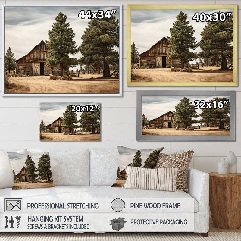 Pin, charme rustique sur bois de pin, H 34 po x l 44 po x P 1,5 po, Cadre simple blanc