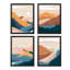 Ensemble de 4 impressions murales encadrées «Orange & Blue Mountain Valley» encadrées-93012396-93012398