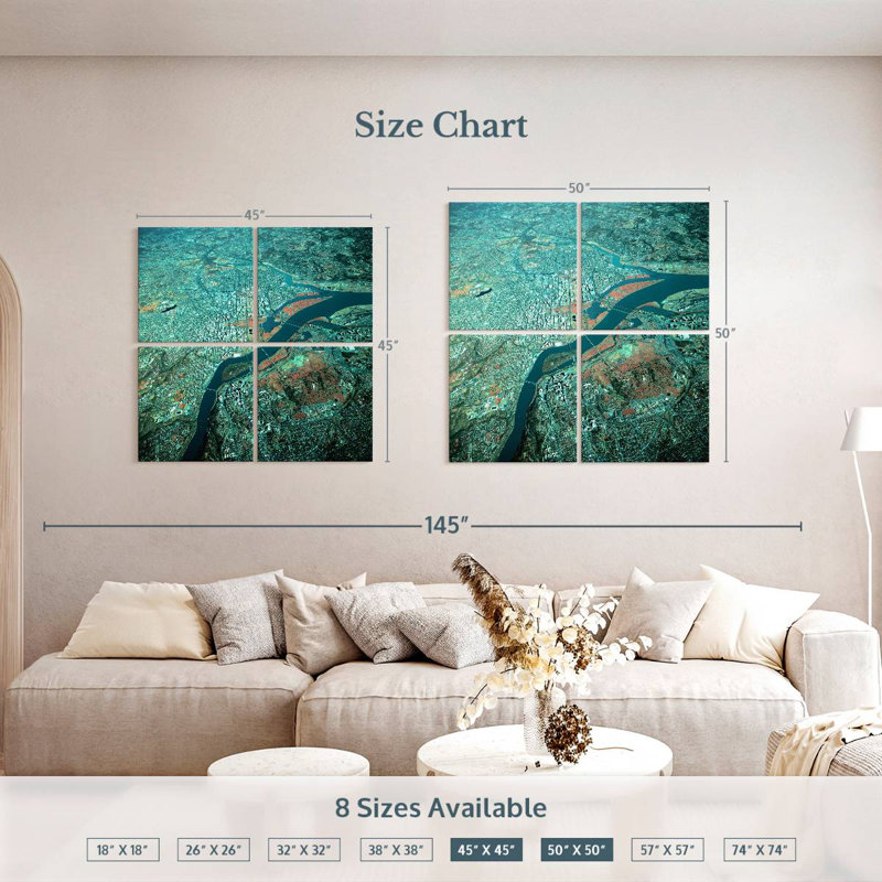 Sireci Washington DC Aerial View, 45" H x 45" W