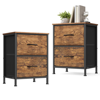 39.6cm W Metal Bedside Table