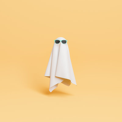 Small Cloth Ghost With Sunglasses - Wrapped Canvas Print