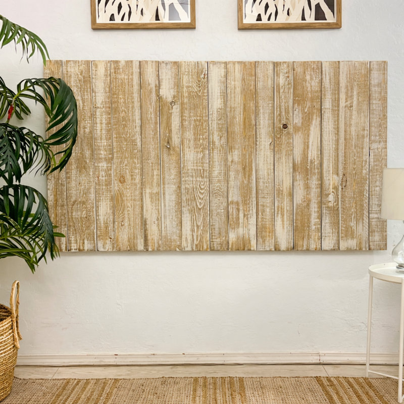 Faroug Pine Solid Wood Panel Headboard, Full / Double