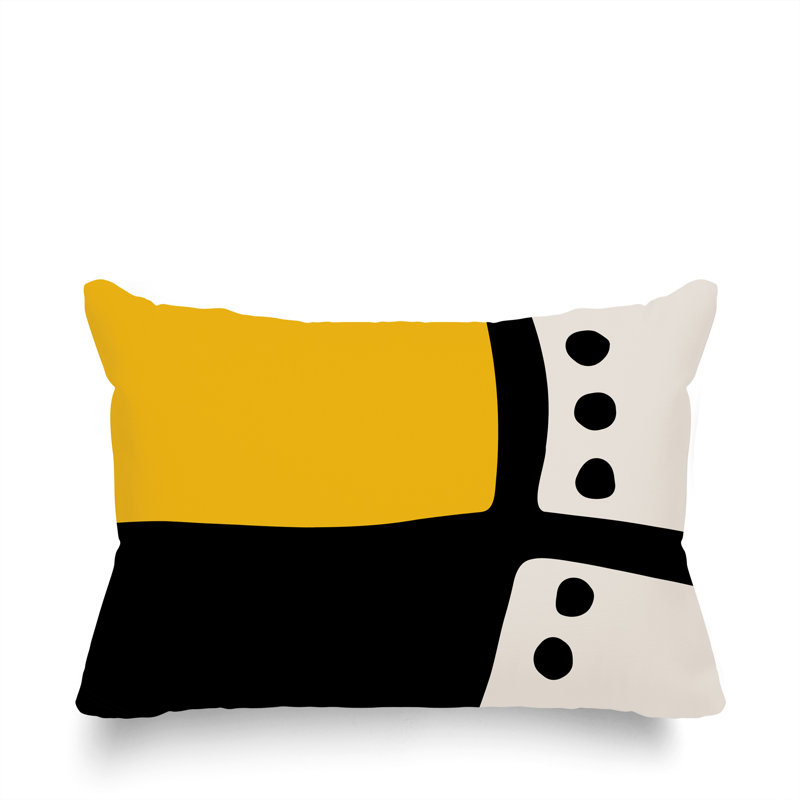 Coussin lombaire réversible intérieur / extérieur Sofi Minimalist, H 14 po x l 20 po, Jaune
