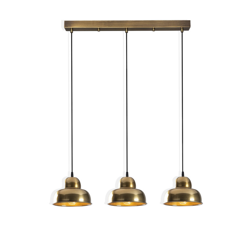 Luminaire suspendu pour îlot de cuisine à hauteur ajustable en fer doré