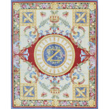 Hand-Knotted High-Quality Ivory and Blue Area Rug