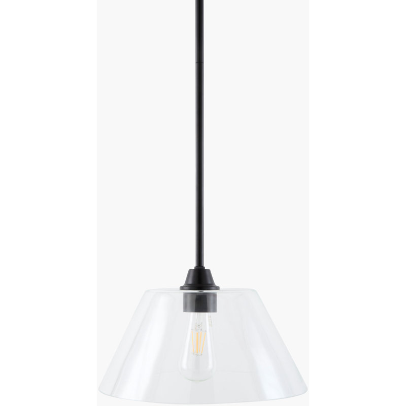 Luminaire suspendu Ellison, Clear, Matte Black