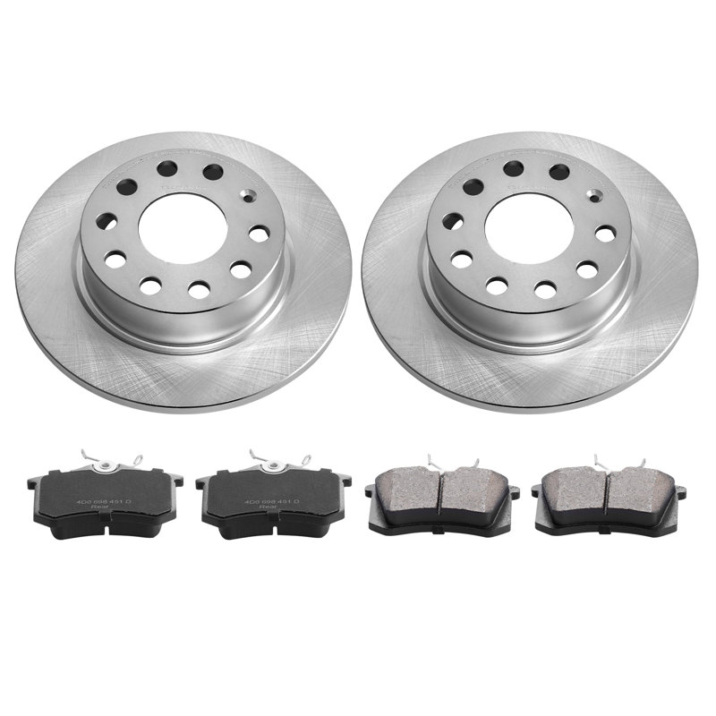 Rear Brake Kit Compatible with Audi A3 (8P), VW Golf 5 6, Seat LEON, SKODA OCTAVIA, ALTEA, Brake Rotors Ceramic Brake Pads Replacement Kit, 253mm Rear Rotors