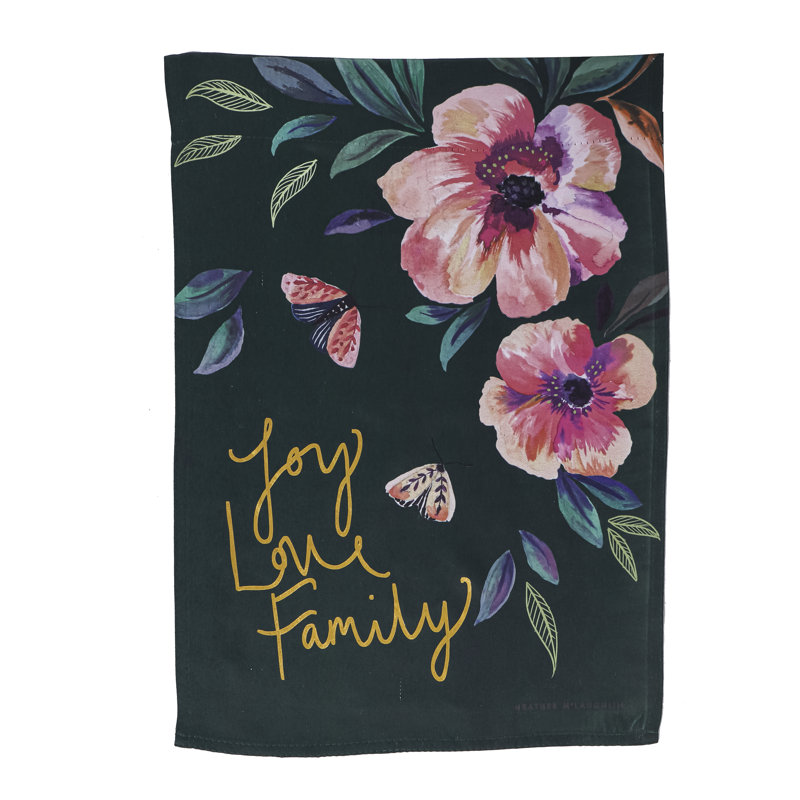Drapeau de jardin en polyester 18 po x 13 po Joy Love Family