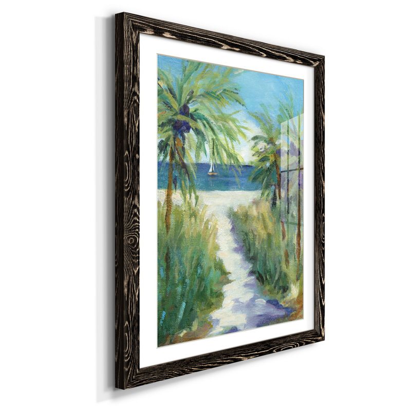 " Evenings Edge I ", Black Framed, 37.5" H x 27.5" W x 1" D, White