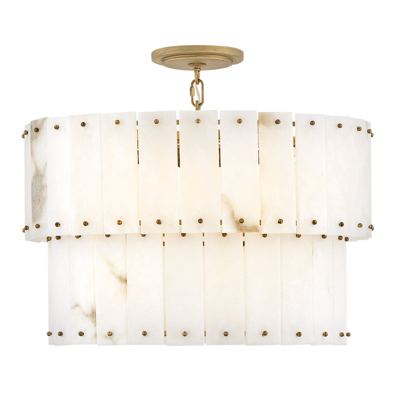 Simone 6 - Light Steel Dimmable Drum Chandelier