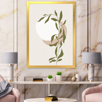 " Abstract Sun And Moon With Green Leaf III "