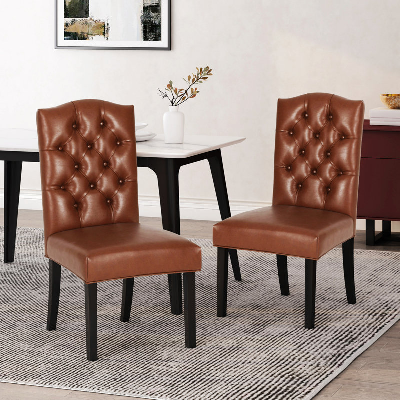Chaises de salle à manger capitonnées Harriet KD MP2, Brun