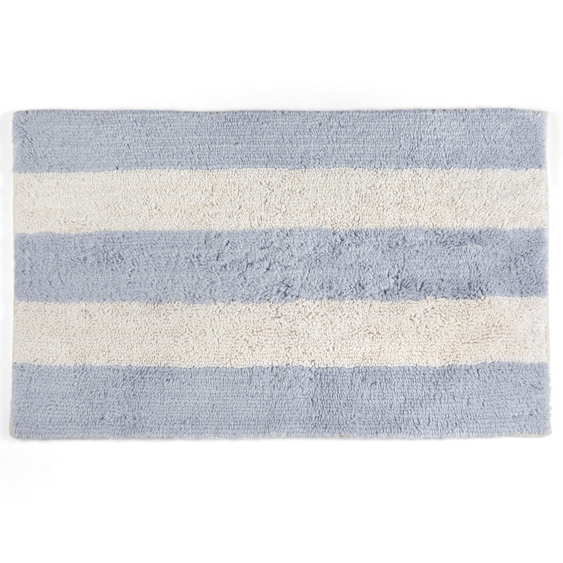 Tapis de bain Kayleigh, Bleu/crème