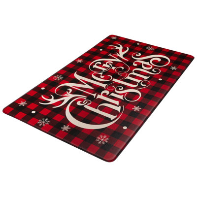 Tapis de sol anti-fatigue Plaid Merry Christmas Kitchen - 17,75 po x 29,5 po
