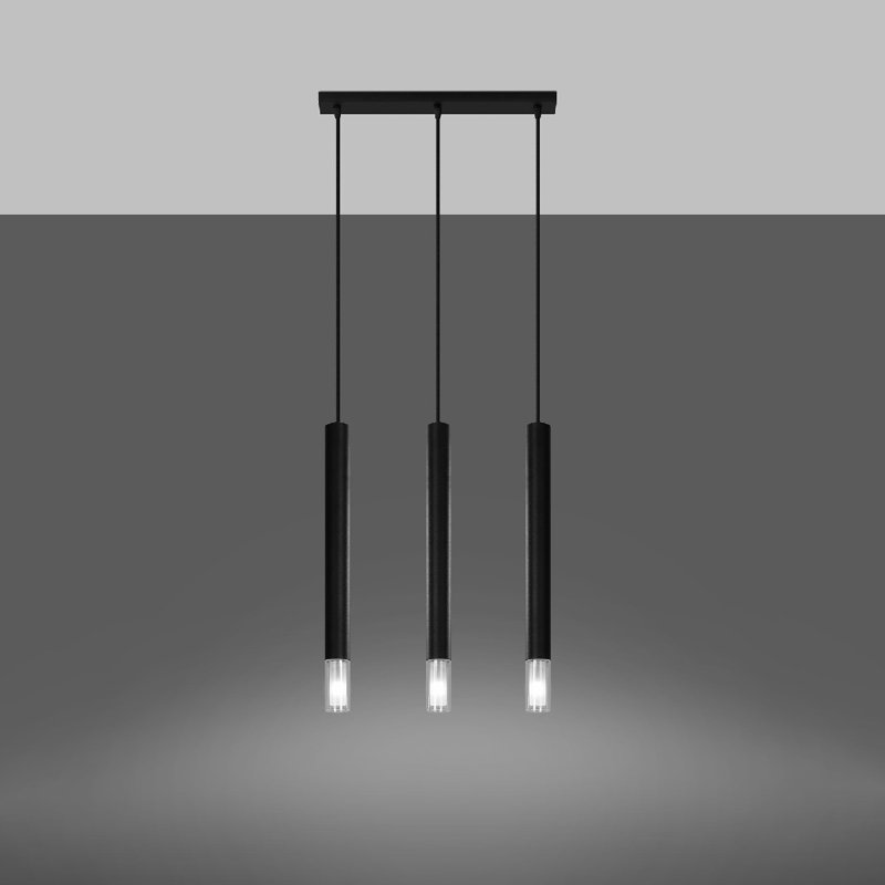 Aliezah 3 - Light Kitchen Island Pendant, Czarny