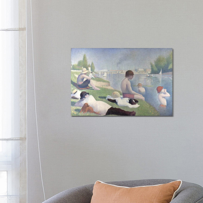 Bathers At Asnieres 1884 - Wrapped Canvas Painting, 45.72cm H x 66.04cm W x 1.905cm D