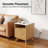 Modern Fluted Nightstand with Charging Station-457764827