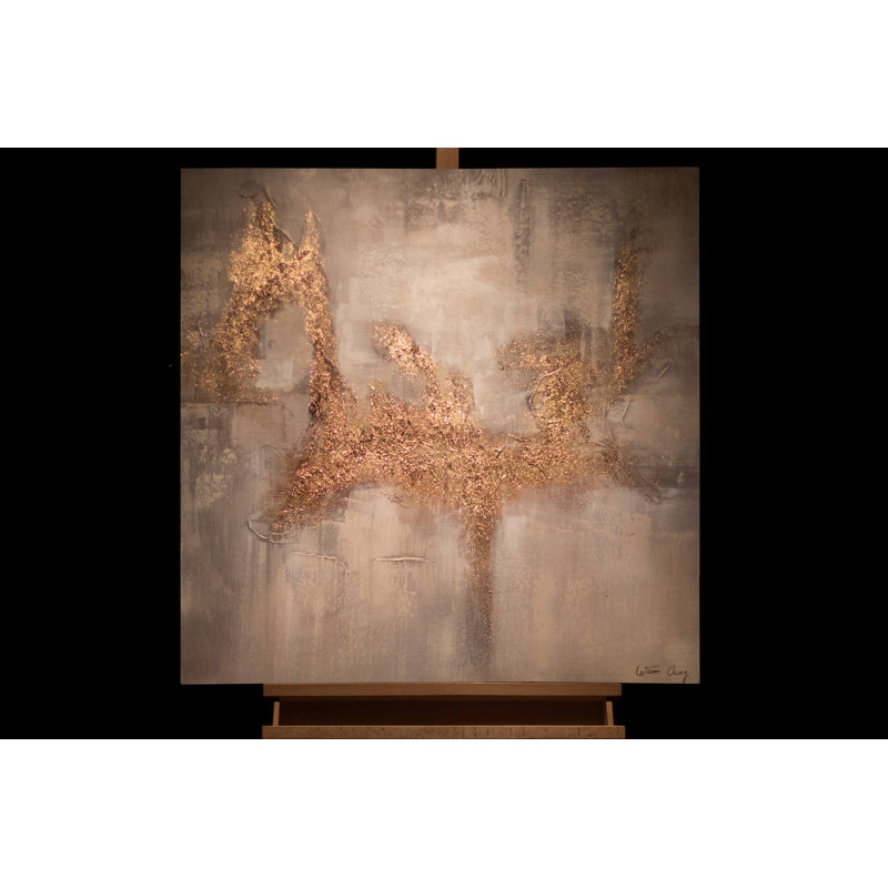 Hand -painted golden wings acrylic painting