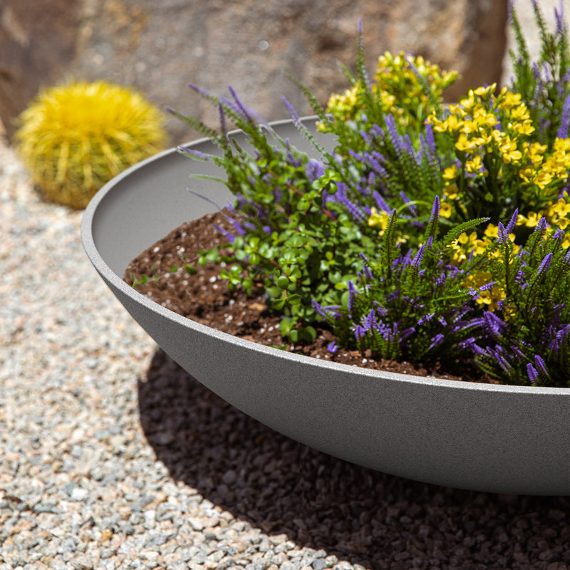 Pot à fleurs Pure Series Lane, Gris, H 8 po x l 32 po x P 32 po, Ensemble de 2