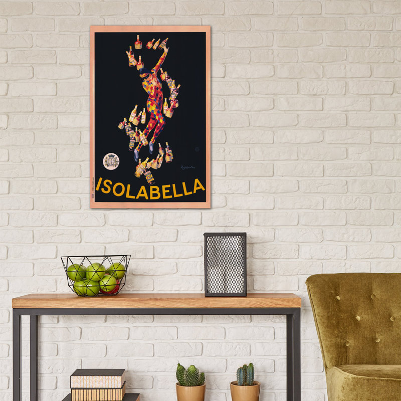 Publicité rétro isolabella sur toile, H 26 po x l 18 po x P 1,5 po