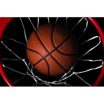 " Ball Inside A Basketball Hoop "