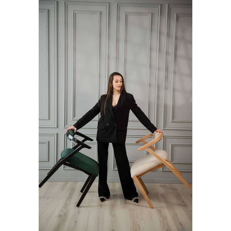 Ellis Dining Chair, Green, Black