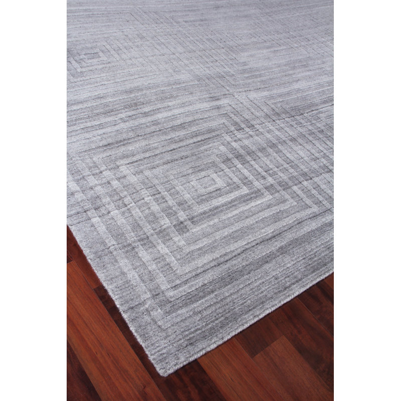 Castelli Geometric Area Rug in Light Silver, Rectangle 10' x 14', Gray