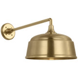 Thomas O'Brien, "Academy 17.5" Mack Barn Light in Hand-Rubbed Antique Brass with 12.5" Rockhouse Shade