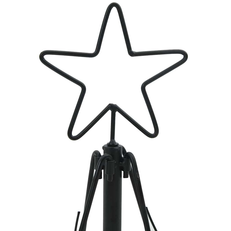 Christmas Cone Tree with Stand Black Steel, 60cm H
