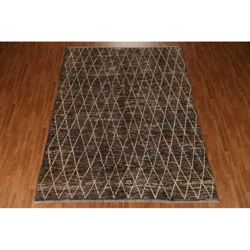Tapis marocain en laine Trellis fait à la main 8 x 10