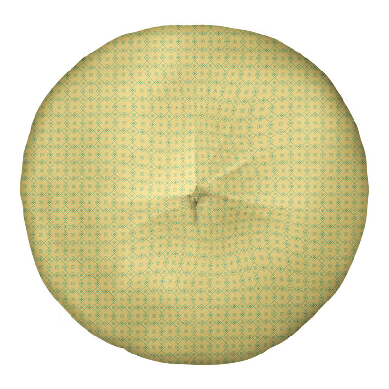 Coussin de sol Katelyn Elizabeth, 26 po x 26 po, Jaune / Bleu