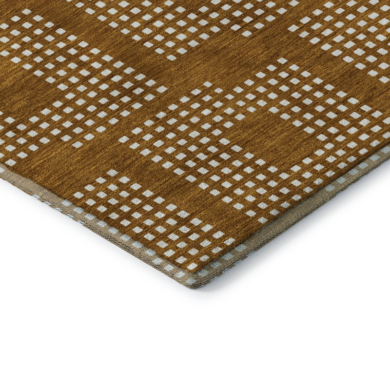 Tapis terre cuite lavable à la machine Premium Prisco, Rectangle 1 pi 8 po x 2 pi 6 po