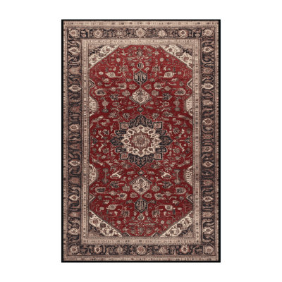 Tapis persan noir lavable à la machine